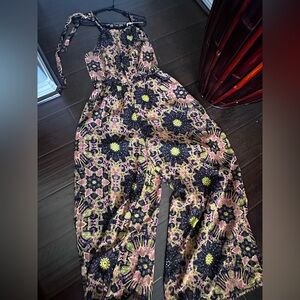 Bar III Vibrant Patterned Jumpsuit - Black and Yellow